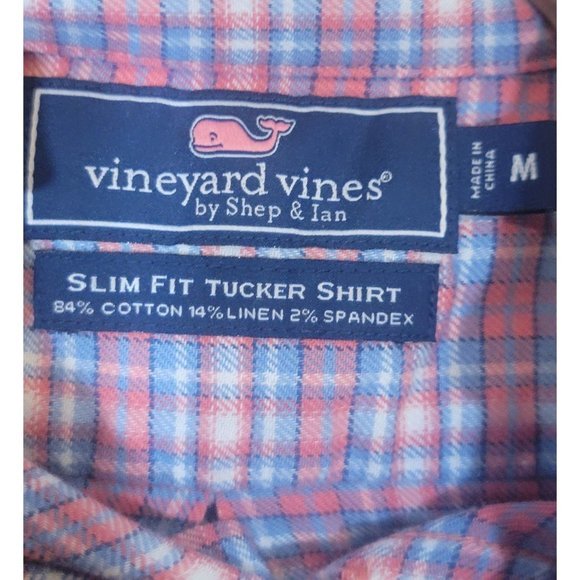 Vineyard Vines Plaid Long Sleeve Button Down Flannel Shirt Size Medium - Picture 5 of 5